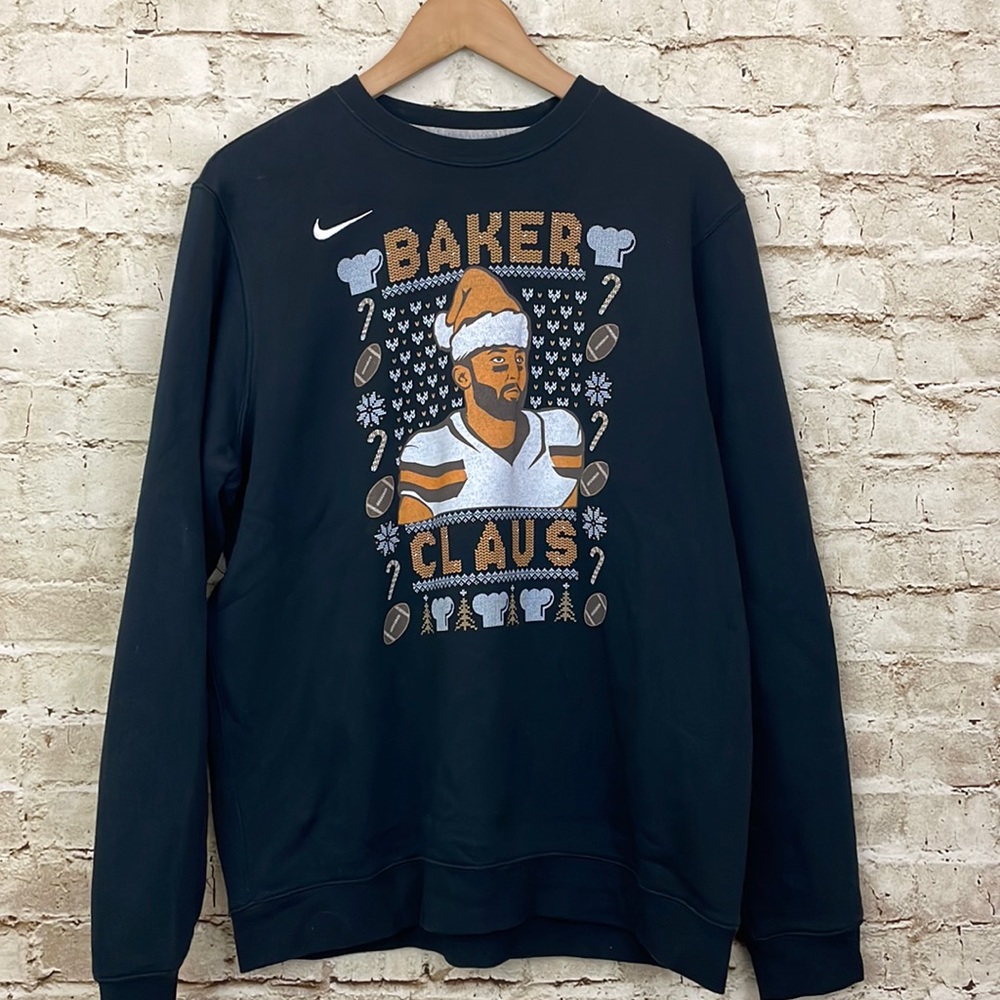 Nike Baker Mayfield Crewneck Sweatshirt NFL ugly Christmas sweater